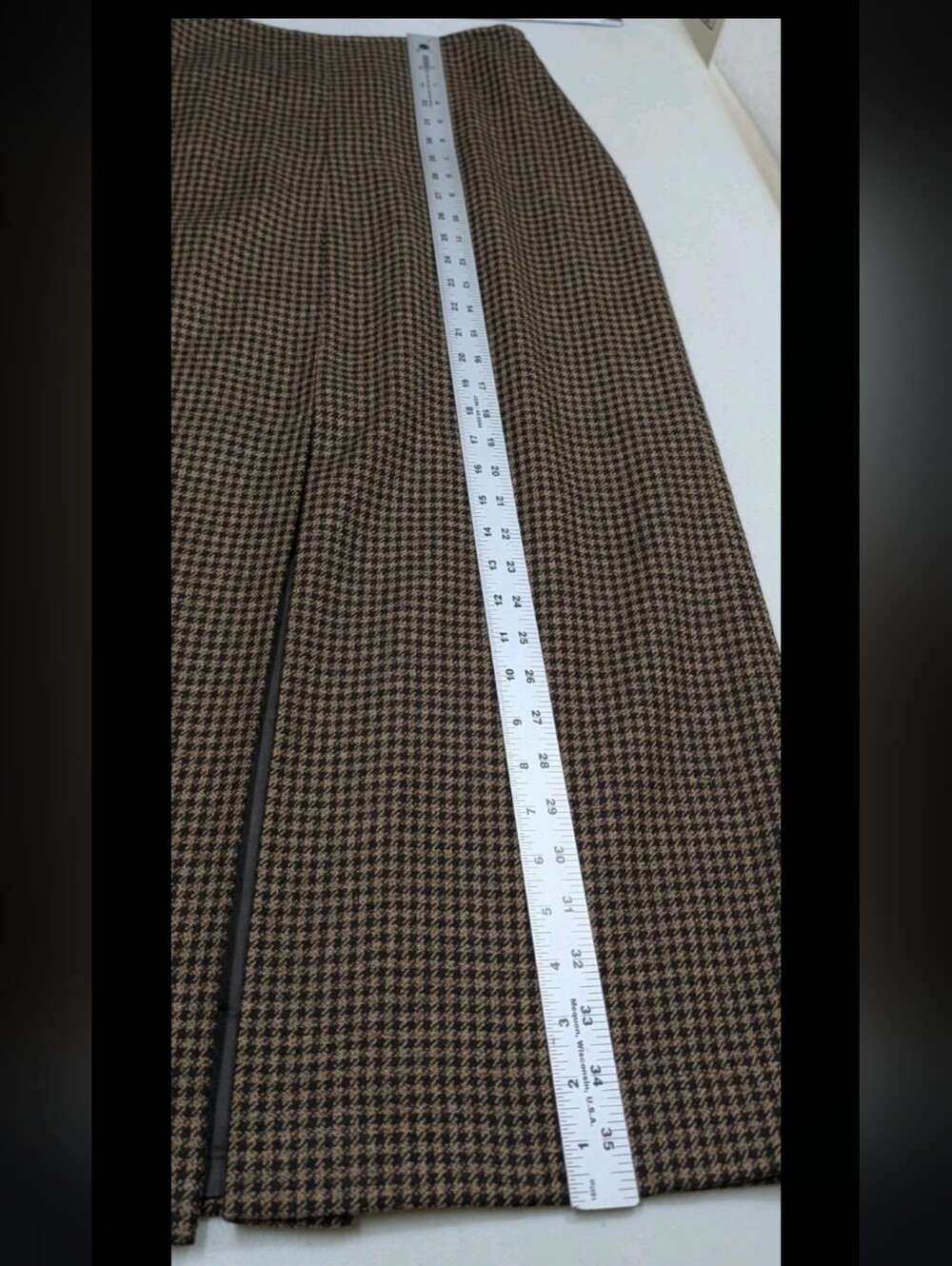 Vintage Talbots Herringbone Wool Maxi Skirt 6 Brown Old Money Preppy #8100 - Picture 6 of 7